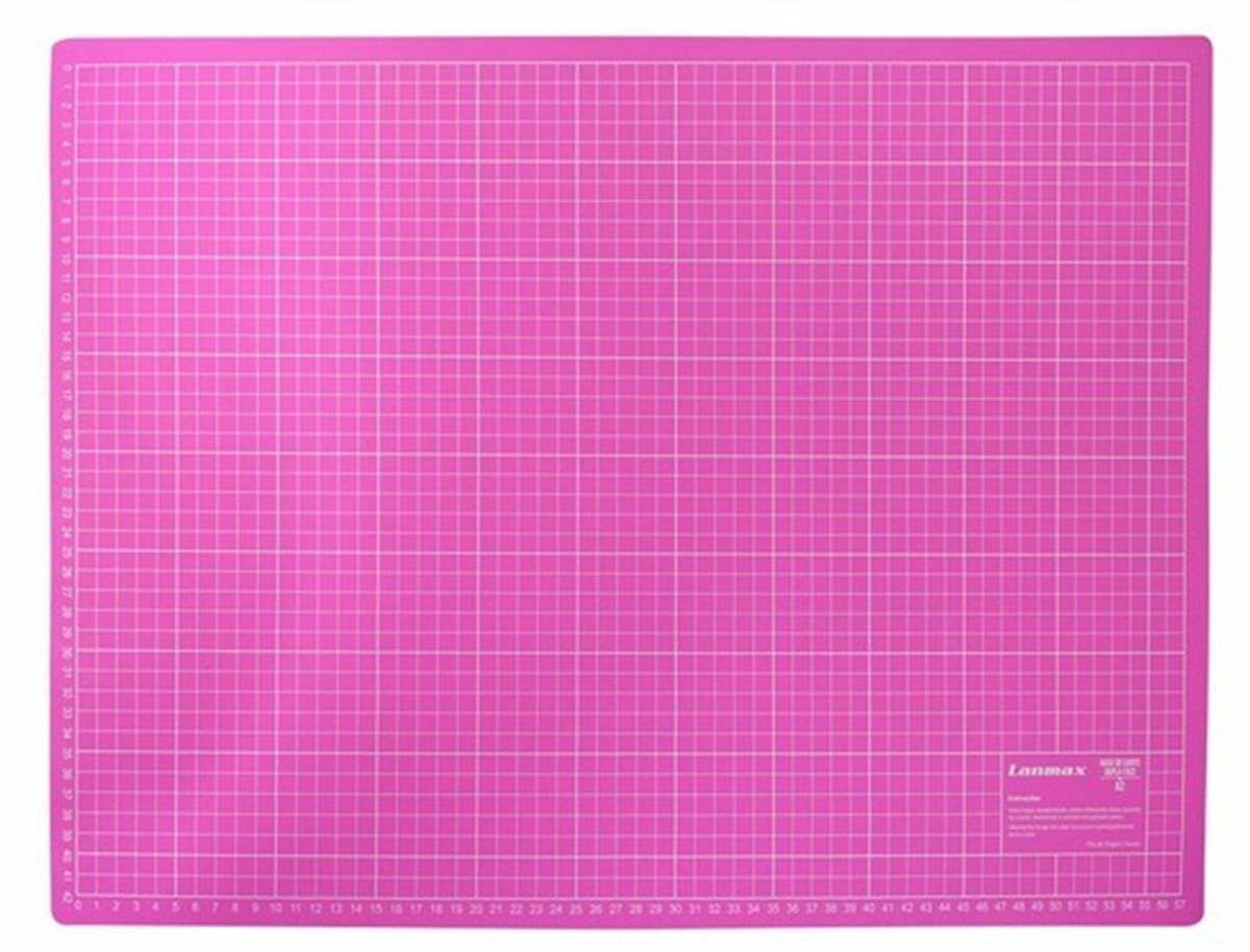 Placa de Corte 60x45cm (Rosa) - Dupla Face (CM e Polegadas)