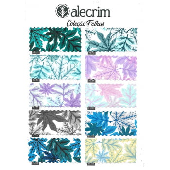 Kit Quadradinhos de Tecidos Alecrim 7,5x7,5cm Coleção Folhas I