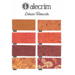 Kit Quadradinhos de Tecidos Alecrim 7,5x7,5cm Coleção Terracota